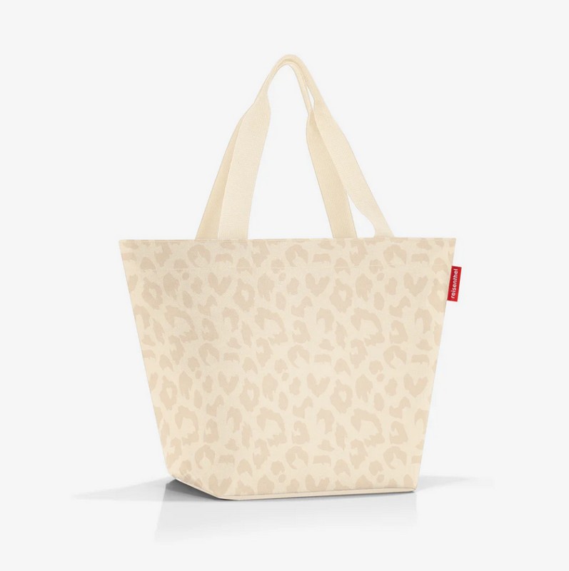 Borsa shopper vaniglia leopardata con chiusura zip, manici e fondo piatto, un'utilissima idea regalo donna o mamma